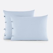 Βαμβακερή μονόχρωμη μαξιλαροθήκη με φιογκάκια, Scénario