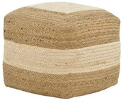 Σκαμπό-πουφ Sofian Inart μπεζ 100% γιούτα 40x40x40εκ 302-000027-302-000027-Καφέ 302-000027