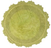 Πατάκι Μπάνιου Στρογγυλό Des. Lace Green Apple Anna Riska 60X60 60x60cm 100% Βαμβάκι