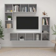 vidaXL Σετ Επίπλων Τηλεόρασης 4Τεμαχίων Γκρι Σκυρ. Επεξεργασμένο Ξύλο