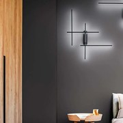 Φωτιστικό Τοίχου - Απλίκα 6884 N CT 36W Led 68x78cm Black Perenz Μέταλλο,Ακρυλικό