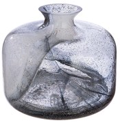 Βάζο Κολάρο 'Fumo' Γυαλί Μαύρο/Λευκό 18.5x22cm-05161156