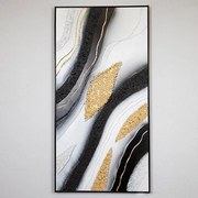 Πίνακας Καμβάς Μαύρος-Λευκός-Χρυσός 62x4,5x122εκ. ESTHETI 755-12038