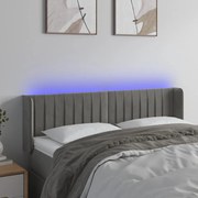 Κεφαλάρι Κρεβατιού LED Ανοιχτό Γκρι 147x16x78/88 εκ. Βελούδινο 3123522