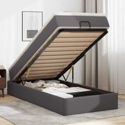 vidaXL Οθωμανικό κρεβάτι με στρώμα Γκρι 90x200cm Faux Leather