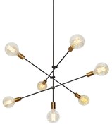 Φωτιστικό Οροφής  SE 136-7 CODY PENDANT BLACK &amp; BRUSHED BRASS Δ4 - 51W - 100W - 77-3534