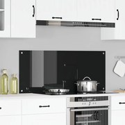 vidaXL Πίσω Πάνελ Κουζίνας Μαύρο 120 x 50 x 0.6 εκ. σκληρυμένο γυαλί