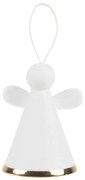Στολίδι Χριστουγεννιάτικο Bell Angel Golden Stripes LBTRD0090314 Φ4,5x6cm White-Gold Raeder