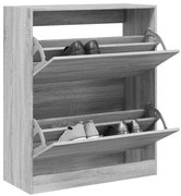 vidaXL Παπουτσοθήκη Γκρι Sonoma 80x34x96,5 εκ. από Επεξεργ. Ξύλο