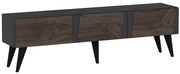 Έπιπλο Τηλεόρασης Veas 327ODS1135 150x30x43cm Anthracite-Walnut
