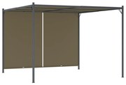 vidaXL Πέργκολα Κήπου με Πτυσσόμενη Οροφή Taupe 3 x 3 μ. 180 γρ/μ²