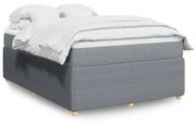 Κρεβάτι Boxspring με Στρώμα Ανοιχτό Γκρι 140x190 εκ. Υφασμάτινο