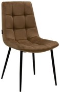 Καρέκλα Nola βελούδο καφέ-μαύρο πόδι 48x58x88 εκ.