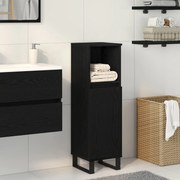 vidaXL Ντουλάπα Μπάνιου Μαύρη Δρυς 30x30x100 εκ Επεξεργασμένο Ξύλο