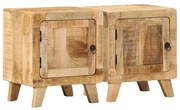 Κομοδίνο 2 τεμάχια 40x32x46 cm Στερεό ξύλο Rough Mango 4104508
