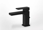 Eurorama Quadra Black Matt Μπαταρία Νιπτήρος με Aυτόματη Βαλβίδα