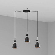 Φωτιστικό Οροφής Κρεμαστό Retro 20050-3L 3xE14 20W Black-Copper Faro Barcelona