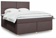 vidaXL Κρεβάτι Boxspring με Στρώμα Σκούρο Καφέ 180x200 εκ Υφασμάτινο