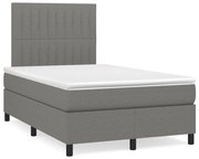 ΚΡΕΒΑΤΙ BOXSPRING ΜΕ ΣΤΡΩΜΑ &amp; LED ΣΚ.ΓΚΡΙ 120X190ΕΚ. ΥΦΑΣΜΑΤΙΝΟ 3270212