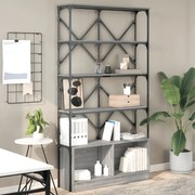 vidaXL Βιβλιοθήκη Γκρι Sonoma 100x26x180 εκ. Επεξεργ. Ξύλο &amp; Μέταλλο