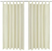 vidaXL Κουρτίνες με Θηλιές 2 τεμ. Κρεμ 140 x 225 εκ. από Microsatin