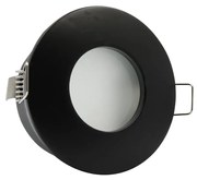 InLight Χωνευτό σποτ από μαύρο μέταλλο 1XGU10 IP44 D:8cm (Χ0008-BL)