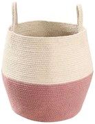 Καλάθι Αποθήκευσης με Χειρολαβές Zoco LOR-BSK-ZOCO-ASH Ash Rose-Natural 30X30Χ35Cm Lorena Canals Cotton
