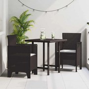 vidaXL Καρέκλα Κήπου 2 pcs Καφέ 53 x 49 x 85 εκ. PP
