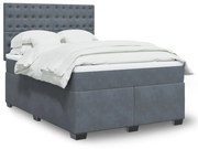 ΚΡΕΒΑΤΙ BOXSPRING ΜΕ ΣΤΡΩΜΑ ΣΚΟΥΡΟ ΓΚΡΙ 140X190 ΕΚ. ΒΕΛΟΥΔΙΝΟ 3290919