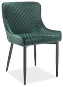 Επενδυμένη καρέκλα τραπεζαρίας Colin B 52x45x82 μεταλλική μαύρη βάση/πράσινη βελούδινη bluvel 78 DIOMMI COLINBVCZ