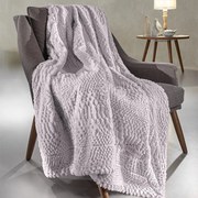 Ριχτάρι Καναπέ Τετραθέσιου Γούνινο (170x350) + Γούνινη Διακοσμητική Μαξιλαροθήκη Guy Laroche Crusty Melange