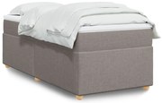 vidaXL Κρεβάτι Boxspring με Στρώμα Taupe 100 x 200 εκ. Υφασμάτινο