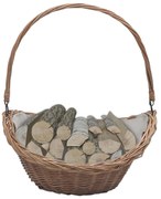 vidaXL 286987  Firewood Basket with Handle 57x46,5x52 cm Brown Willow