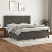 ΚΡΕΒΑΤΙ BOXSPRING ΜΕ ΣΤΡΩΜΑ ΣΚΟΥΡΟ ΓΚΡΙ 200X200 ΕΚ. ΒΕΛΟΥΔΙΝΟ 3143044