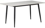 Τραπέζι Gustas λευκό μαρμάρου sintered stone-μαύρο μέταλλο 160x90x75εκ 160x80x75 εκ.