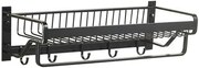 HOME USE κρεμάστρα με ράφι HUH-0164, μεταλλική 57x22x13cm, μαύρη