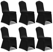 Κάλυμμα Καρέκλας Ελαστικό Μαύρο 6 τεμ.