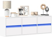 vidaXL Έπιπλο Τοίχου Τηλεόρασης με LED Λευκό 130x31x45 εκ.