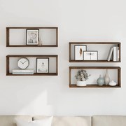 vidaXL Ραφιέρες Τοίχου Κύβοι 4 τεμ. Καπν. Δρυς 60x15x23 εκ. Επεξ. Ξύλο