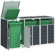 vidaXL Πλαίσιο Κάδων Απορριμμάτων Τριπλό Κάδοι 216x81x115 εκ. Ατσάλι