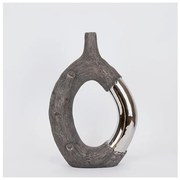 Βάζο Κεραμικό καφέ &amp; Ασημί 26.5x9.5x39.5cm 752-20387 Estheti-752-20387-Ασημί 752-20387