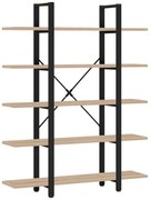 Βιβλιοθήκη Esthon φυσικό-μαύρο μέταλλο 120x28x180εκ 120x28x180 εκ.