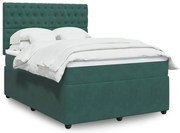 vidaXL Κρεβάτι Boxspring με Στρώμα Σκούρο Πράσινο 160x200εκ. Βελούδινο