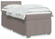 Κρεβάτι Boxspring με Στρώμα Taupe 80x200 εκ. Υφασμάτινο