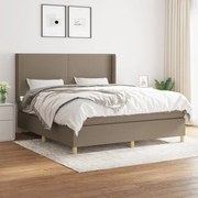 vidaXL Κρεβάτι Boxspring με Στρώμα Taupe 160x200 εκ. Υφασμάτινο