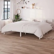Πλαίσιο Κρεβατιού Λευκό 180x200εκ. Μασίφ Ξύλο Πεύκου Super King 810163