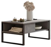 Τραπέζι σαλονιού Honora  ανθρακί antique-μαύρο 100x60x44.5εκ