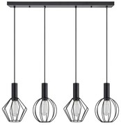 Κρεμαστό Φωτιστικό Οροφής 4xE27 Πλέγματα Adept Flex Homelighting-77-8907-Μαύρο 77-8907