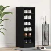 vidaXL Παπουτσοθήκη Μαύρη Δρυς 31,5x35x90 εκ. Κατασκευασμένη από Ξύλο