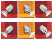 GU1094J-3B (x2) Colours Spot Packet Chrome metal rotating spot with decorative red and yellow g HOMELIGHTING 77-8863